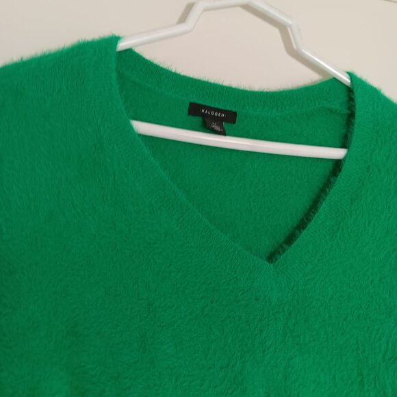 Halogen  v-neck long sleeve pullover womens green  solid xs - Picture 3 of 6